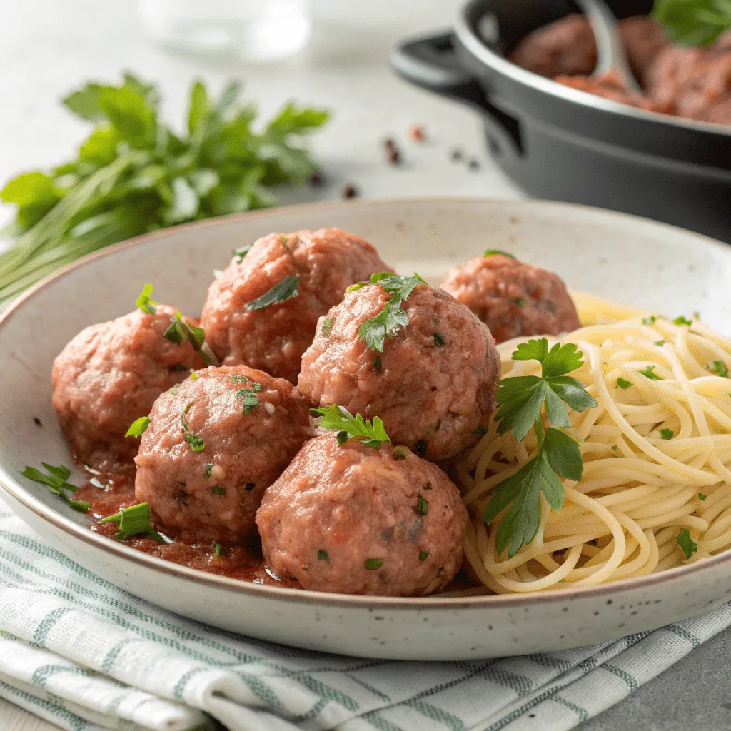 Handmade butcher’s cut meatballs served with a savory sauce.